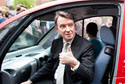 Lord Mandelson gives the thumbs up to Microcab
